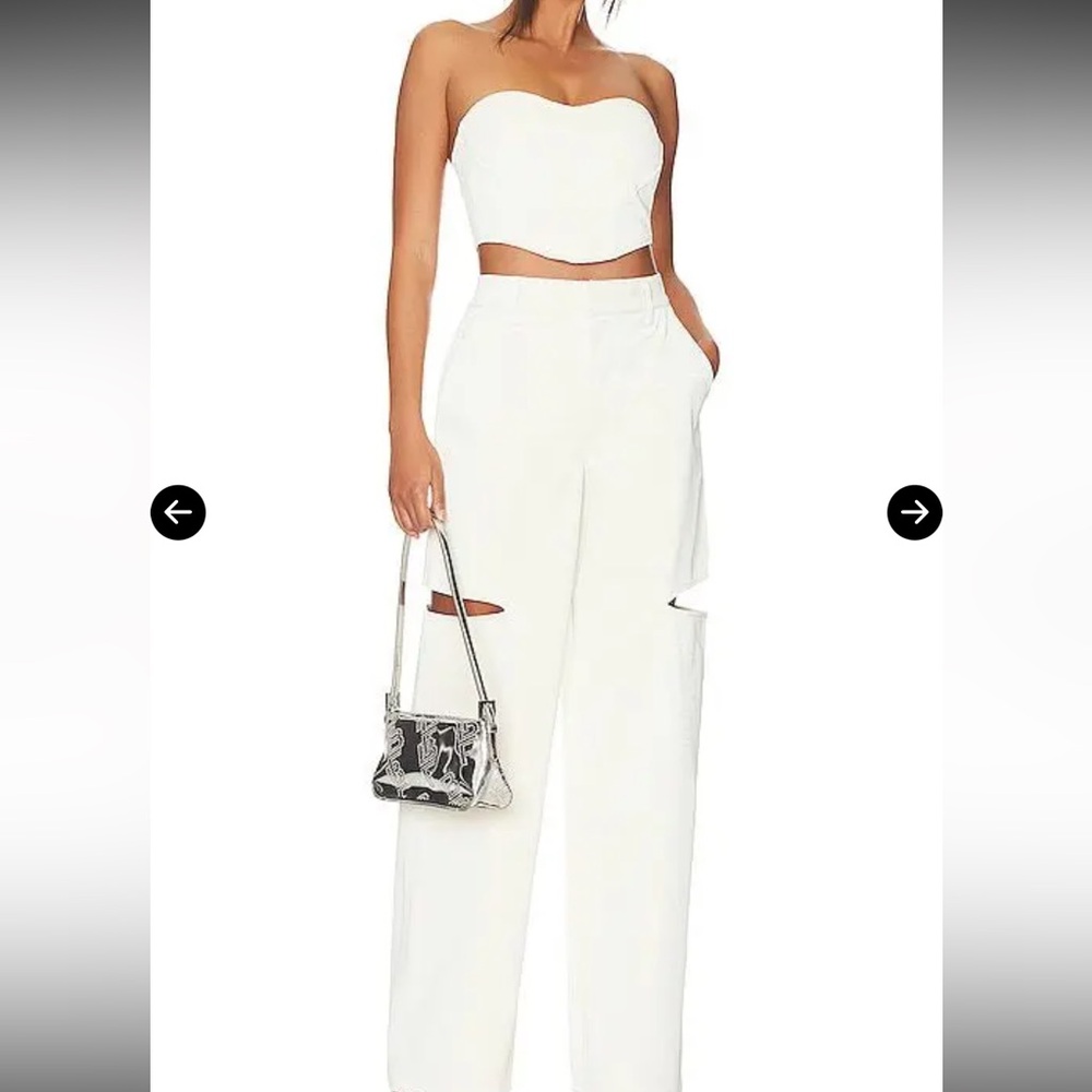 AFRM Sammie Top in Matte White, Size Small